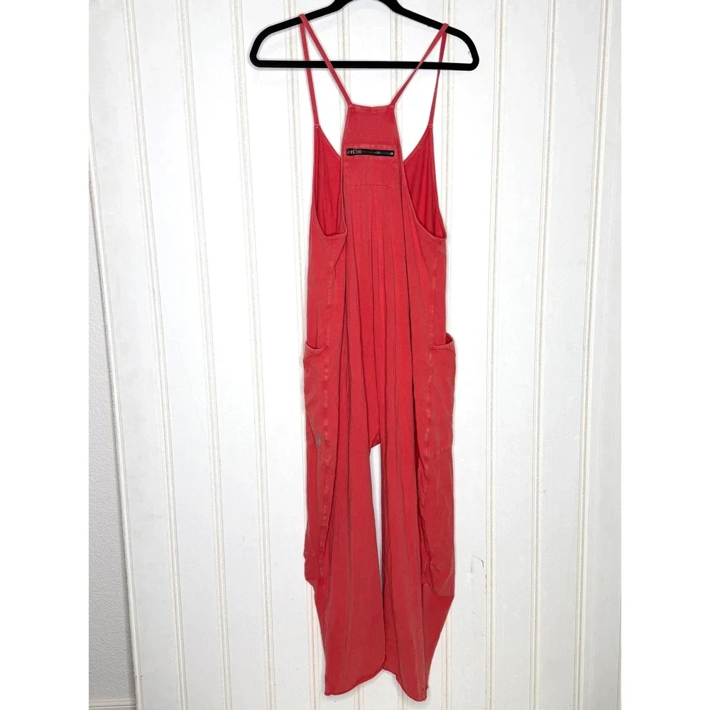 FP Movement Hot Shot Onesie Red Slouchy Oversized Jumpsuit Romper Womens Small